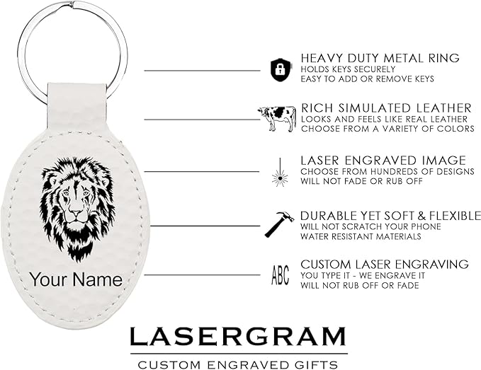 LaserGram Oval Keychain, Golfer Golfing, Personalized Engraving Included (Golf White)