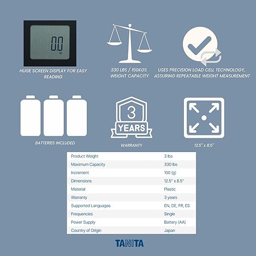 TANITA BC-401F - Japan Technology - FitScan Travel Scale - Compact Digital Body Composition Monitor with Bluetooth and Health Tracking - Compact & Travel-Friendly