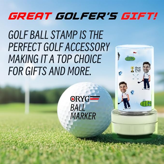 ORYG Custom Golf Ball Stamps with Personalized Name Graphics,Reusable Golf Ball Waterproof Marking Tool,Funny Golfer Gifts,Golf Accessories