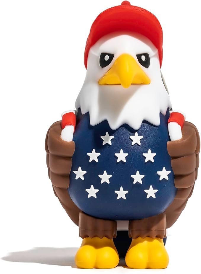 Eagle Caddy Golf Tee Holder, Includes 8 USA Themed Golf Tees, Fun Golf Accessories for Men and Women, Stylish Golf Bag Accessory and Golf Gift
