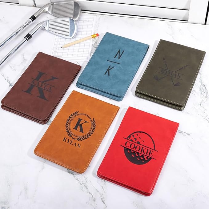 CALLIE Personalized Leather Golf Scorecard Holder - Engraved Initials and Name for Golf Professionals and Enthusias
