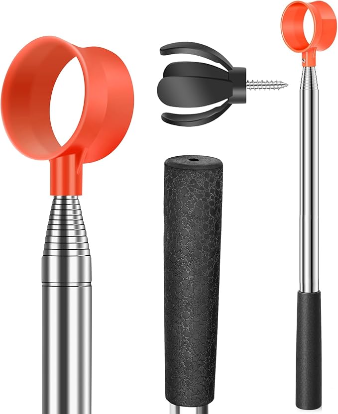 Golf Ball Retriever for Water Telescopic, 9Ft/12Ft Stainless Steel Ball Retriever Tool Golf Ball Grabber