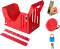 Large Lawn Mower Wheel Power Locker (with Straps) - Heavy Duty 10.5"-16" Caster Wheel Lock for Lawn Trailers, 7" Width Fit, Removable & Lockable Transport Security (Universal Fit)