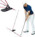 Golf Alignment Stick Holder, Golf Swing Plane Trainer with 7 Adjustable Angles for Aiming, Putting, Full Swing Trainer, Posture Corrector Golf Swing Trainer with Metal Sticks