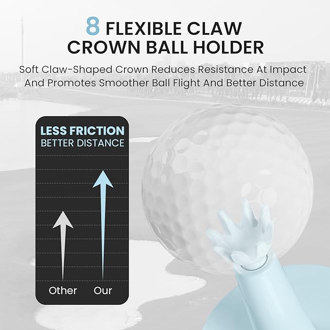 Amy Sport Golf Rubber Tee Adjustable Value 3 or 6 Pack, Unbreakable Durable Tee for Mat Driving Range Indoor Simulator, Adjustable Height from 2.1" to 2.9"