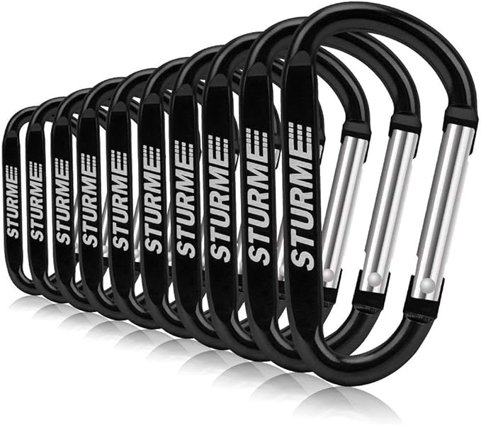 20pcs 2.7" Carabiner Clip Durable Carabeaner Hooks Small Carabiner D Clip