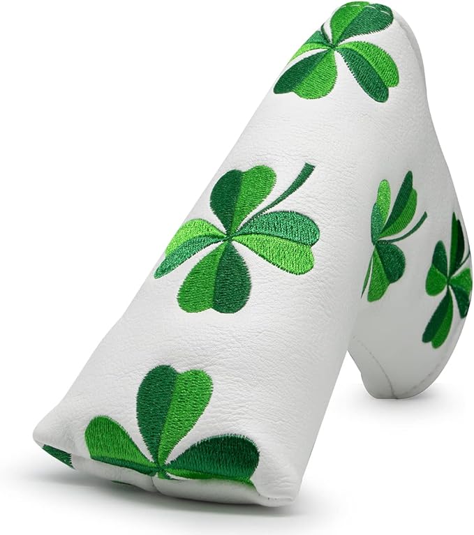 Golf Headcovers Live Lucky Golf Driver Covers Advanced Embroidery Fairway Wood Covers Hybrid Covers Mallet Blade Putter Head Covers Premium Leather Shamrock Golf Club Covers