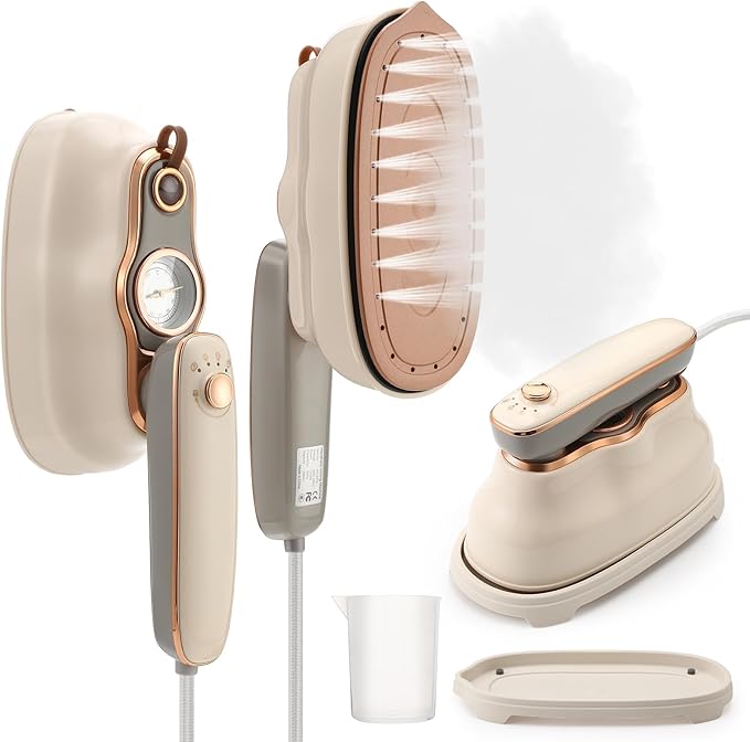 Steamer Iron for Clothes, Biupky 1200w Travel Steamer for Clothes Portable Mini, 180° Rotating Handheld Portable Steamer Mini Iron for Clothes
