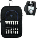 Golf Bag Pouch for Balls and Accessories | 3 Zipper Pockets | Detachable Clip | Store Up to 15 Balls | Front Tee Holder and 10 Bamboo Tees 3 1/4 in