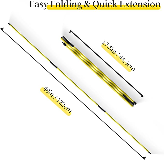 MoKo Golf Alignment Stick, 2 Set Golf Alignment Rods, 48" Collapsible Alignment Stick Golf Training Aid for Aiming, Putting, Posture Corrector, Golf Practice Sticks with Clear Tube Case