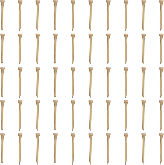 plplaaoo Professional Golf Tees 50pcs Premium Wooden Golfing Tees for Improved Accuracy and Power Durable Maple Wood Golf Accessories