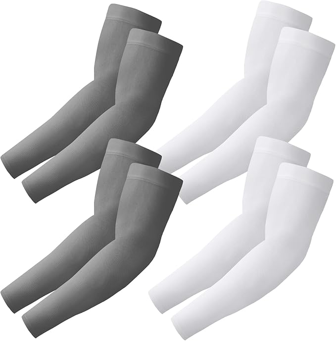 4 Pairs Arm Sleeves to Cover Arms for Men & Women,UV Sun Protection,Cooling Sports Compression,Tattoo Cover Up Sleeve