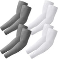 4 Pairs Arm Sleeves to Cover Arms for Men & Women,UV Sun Protection,Cooling Sports Compression,Tattoo Cover Up Sleeve