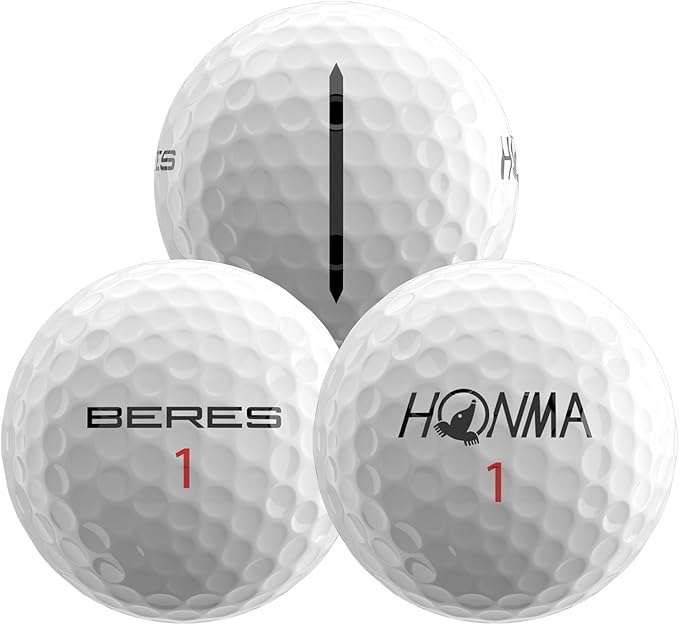 Honma BERES 3S Golf Balls, Long Distance with High Speed,3 Layer with Surlyn Cover‌,Soft Golf Balls for Men Women Beginner Amateur Golfer, Perfect for Off The Tee and Around The Green,1 Dozen