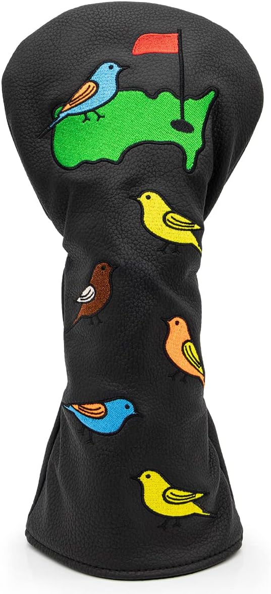1 Pcs Montela Golf Club Covers,Colorful Birdie Tee 3 Wood Headcover Driver Headcover Fairway Wood Head Covers Hybrid Headcover Leather Golf Head Covers for Odyssey Scotty Cameron Taylormade