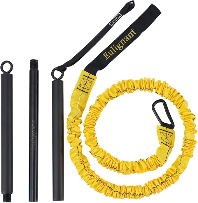 Swing Trainer for Golf/Baseball/Tennis Improvement, Resistance Cord (25&80lbs) with Weighted Workout Bar, Rotational Movements Exercise in Core Training
