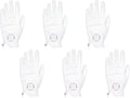 Women's Golf Glove Microfiber with Colorful Cabretta Leather Six Pack(Left is Wear On Left Hands,Right is Wear On Right Hands) Four Colors White/Sky/Orange/Red