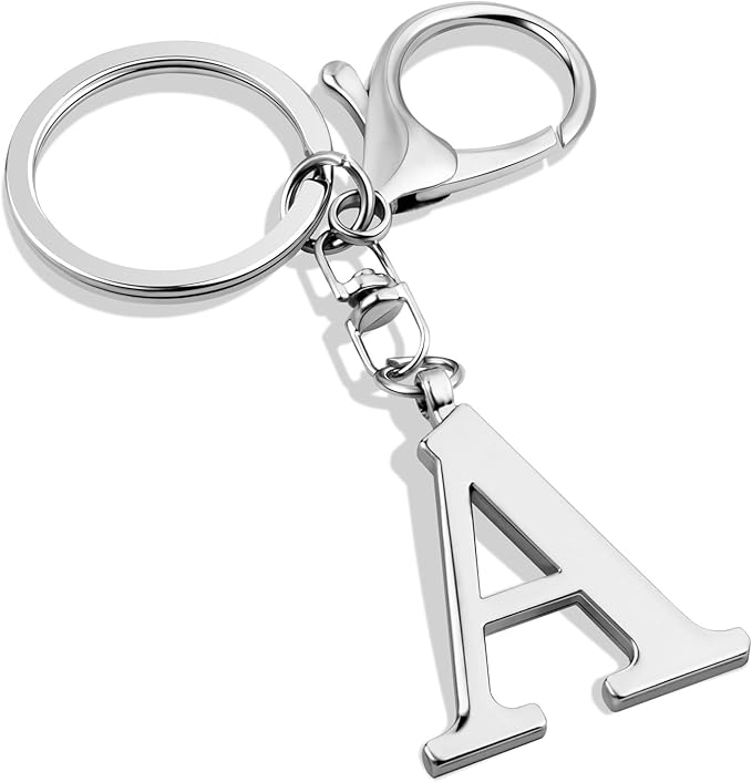 LAXPICOL Gold Letter A-Z Keychain for Women Bag Charms Purse Charms For Handbags Metal Alphabet Initial Letter Keychain