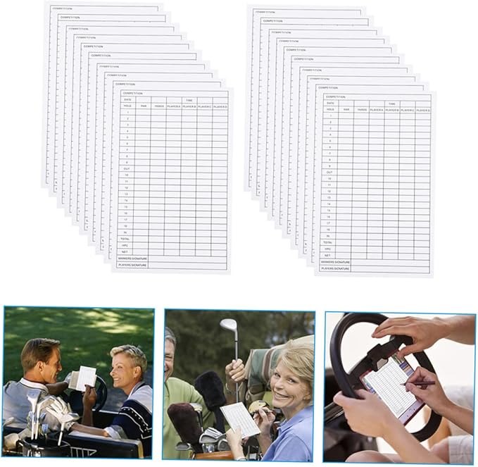 Golf Score Cards Portable Coated Double-Sided Score Sheets for Easy Golf Tracking Essential Course Accessory
