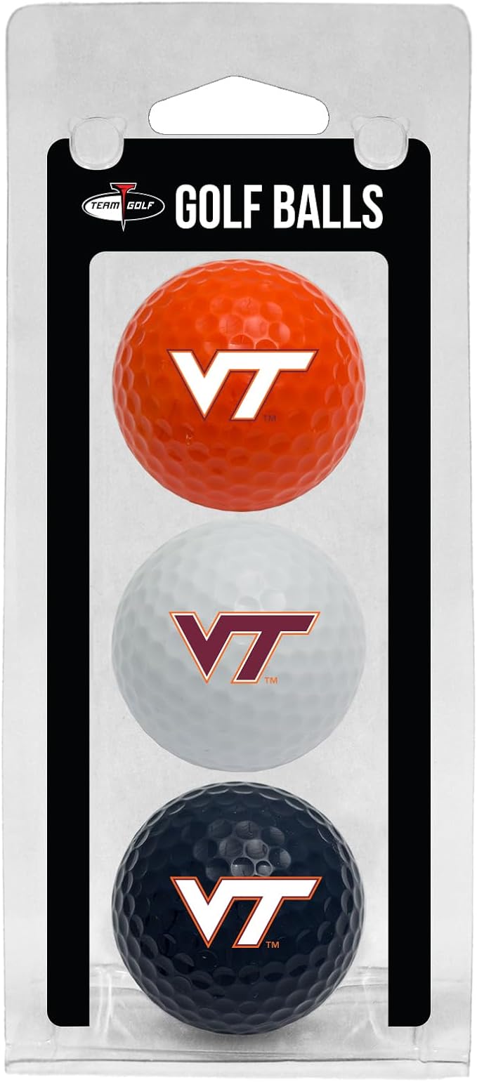 Team Golf NCAA Regulation Size Golf Balls, 3 Pack, Full Color Durable Team Imprint