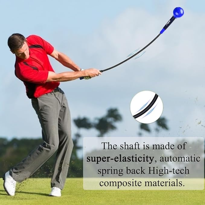 Golf Swing Trainer Aid 48"/40" Warm-Up Stick for Strength Flexibility Tempo Training Golf Practice Aid with Weighted Head Swing Corrector for Men Women