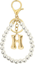 Gold Bubble Heart, Cherry, Bow & More Designs Letter Initial Keychain Bag Charms – Cute Purse Charms for Handbags