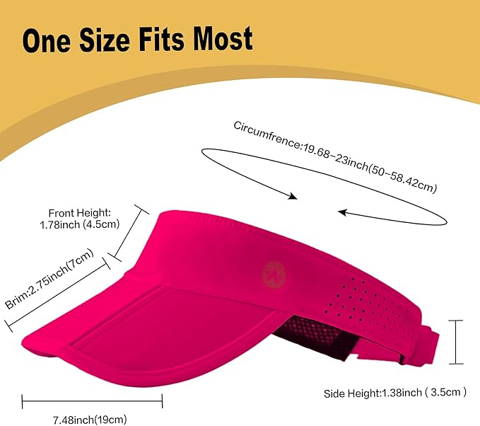 WANDER Sports Sun Visor Hats Adjustable Running Golf Tennis Mesh Folding Cap for Women Men