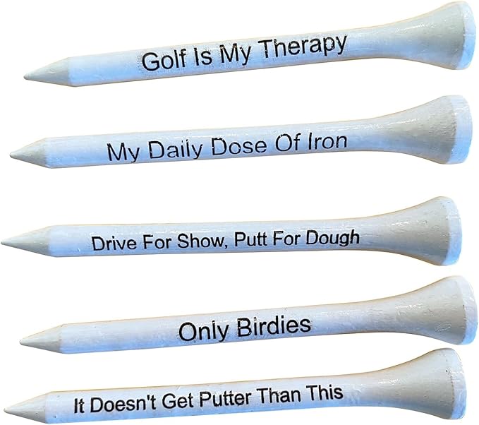 Bamboo Funny Golf Tees for Men and Women with Slogans | Golf Stuff for Men and Women | Funny Golf Gifts for Men Golfers | Professional Mens Golf Accessories Gifts | 100 Pack