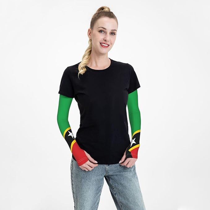 Cute Flag Arm Sleeves Cooling Sun Protection Sports Flag Sleeves for Men Women