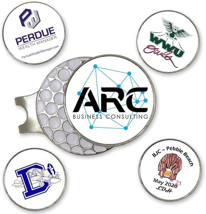 Indiana Metal Craft Golf Ball Marker Magnetic Hat Clip with Personalized Photo or Logo (1 x 1.25 Inches)