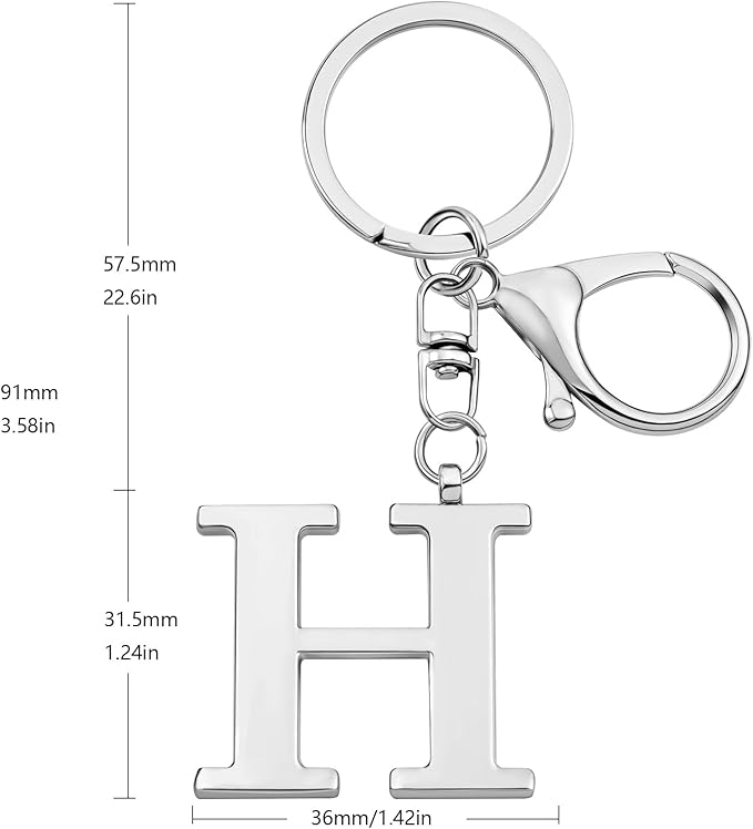 LAXPICOL Gold Letter A-Z Keychain for Women Bag Charms Purse Charms For Handbags Metal Alphabet Initial Letter Keychain