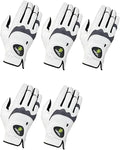 HIRZL Trust Hybrid – Men’s All Weather Golf Glove | Kangaroo Leather | Ultimate Grip and Ergonomic Fit, White/Black (Pack of 5)