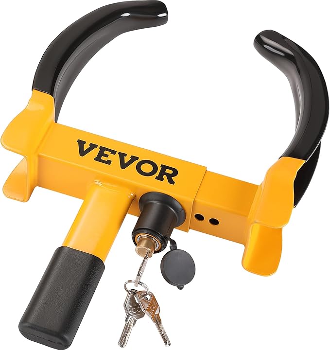 VEVOR Universal Wheel Clamp Lock, 2 Pack Adjustable Anti-Theft Tire Lock, Heavy-Duty Steel for ATV SUV Car Golf Cart Boats Motorcycles, with 6 Keys