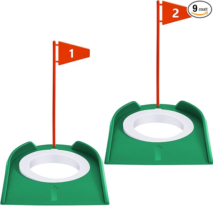 Sotiff Golf Putting Practice Cup Hole Training Aids Golf Accessories Training Putters with Plastic Flag for Adult Office Garage Yard Indoor Outdoor Practice