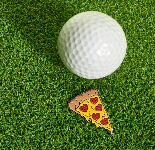 Pinsanity Pizza Lover Golf Ball Marker with Hat Clip