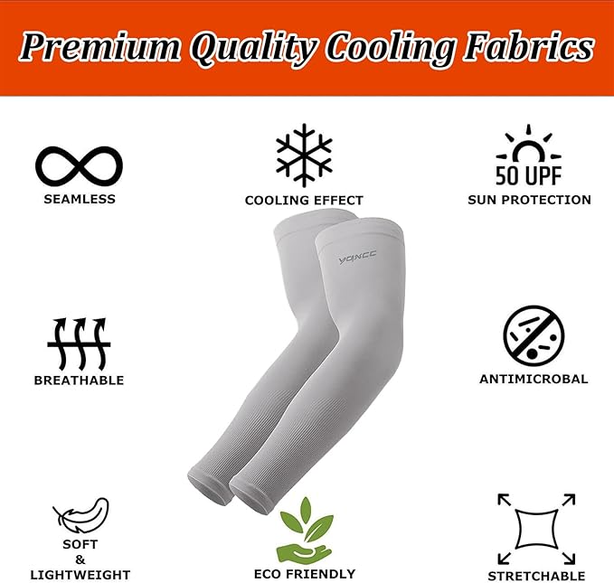 YQXCC 4 Pairs Arm Sleeves, Cooling UV Sun Protection Sports Compression Sleeves for Men Women, Golf Basketball Arm Sleeves