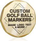 Genco Custom Laser Engraved Golf Ball Marker - Bevelled Milled Edge Golf Ball Markers - Fully Customizable with Custom Logos and Texts- Perfect Golf Accessories for Men