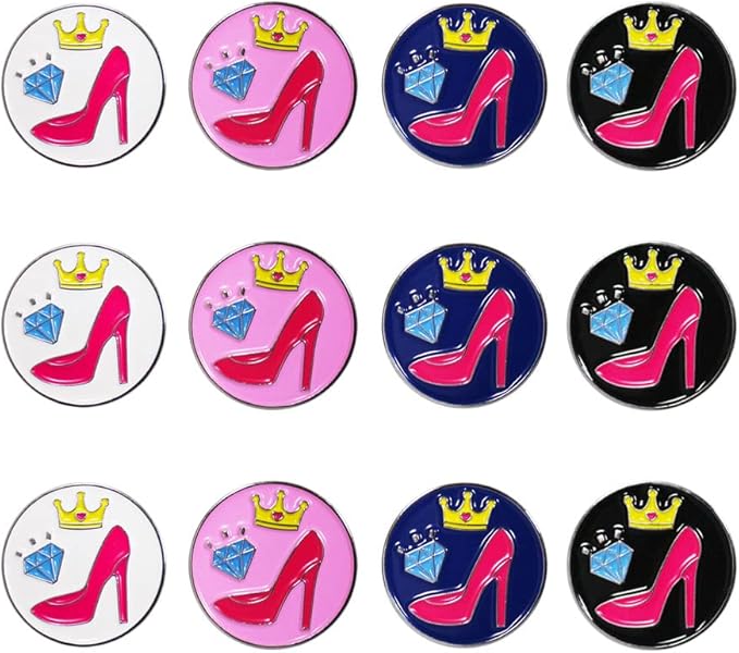 Golf Ball Markers Assorted Patterns Value Pack of 12 Golf Gifts, Golf Cap Clips and Divot Repair Tools Partner Accessories Sets for Men Women Golfer