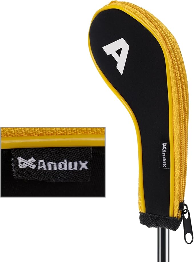 Andux Number Print Golf Iron Club Head Covers Long Neck with Zipper 12pcs/Set