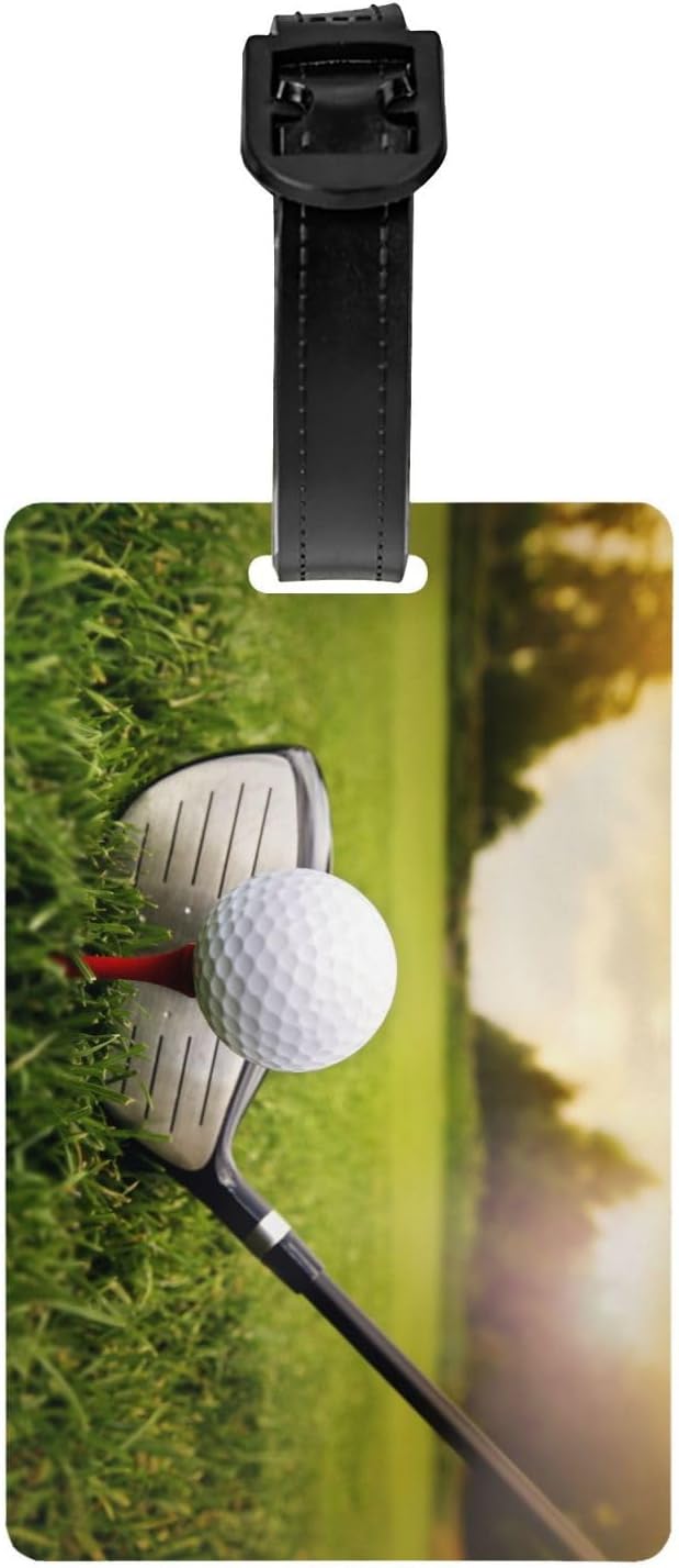 Durable PVC Luggage Tag for Travel, Bag Id Label, Golf Ball, Waterproof Personalized Luggage Identifier for Suitcases, Backpacks, Gym Bags, TSA Approved Airplane Travel Bag Tags for Women