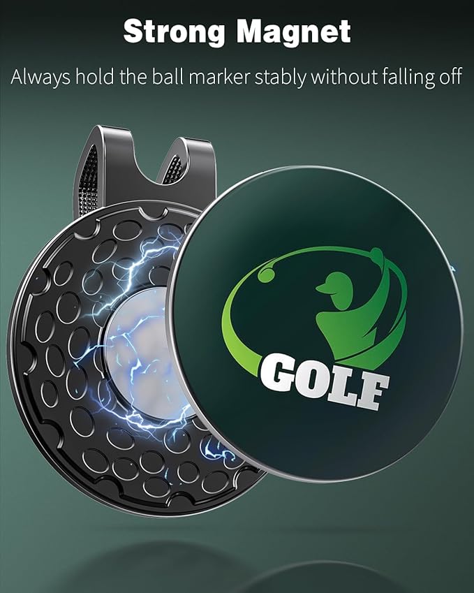 GreenHaven Golf Hat Clips Magnetic Golf Ball Marker Holders for Golf Hats Caps Pants Gloves Bags Visors Belts Nickel-Plated Alloy Clips for Metal Golf Ball Markers (Ball Marker Not Included)
