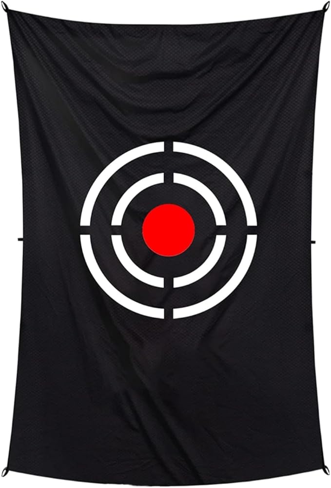 Golf Target Hitting Cloth - Black Portable Foldable Easy Setup for Indoor Outdoor Backyard Practice Training Aid Beginners Men Father Gift