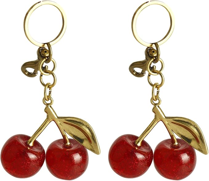 Fruit Bag Charm Purse Charms Keychain Strawberry Cherry Accessories Keychain For Women Birthday Valentine Day Gifts