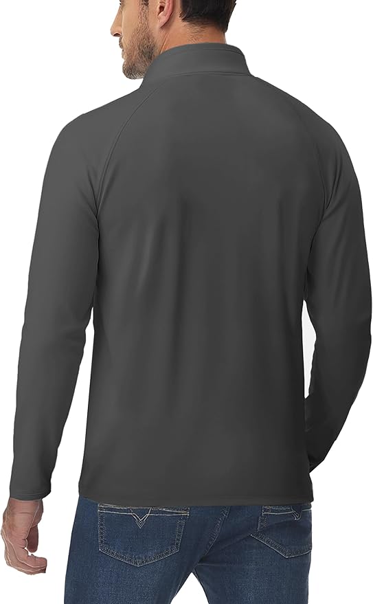 Boladeci Men's Quarter Zip Pullover Premium Fleece Lined Long Sleeve Golf Shirts Warm Hiking Shirts Lightweight Sweatshirts