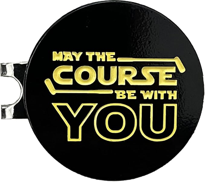 Balanced Co. May The Course Be with You Golf Hat Clip with Enamel Magnetic Ball Marker (May The Course Be with You)