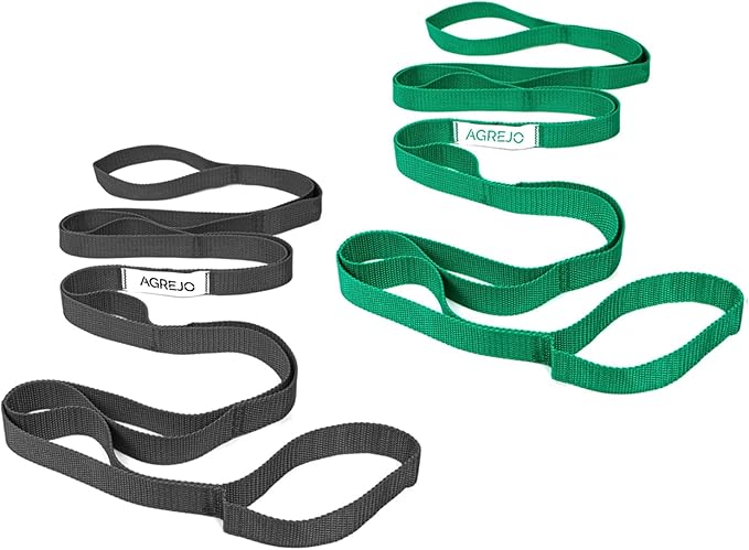 Stretching Strap Yoga Strap Physical Therapy for Home Workout, 10 Loops Non-Elastic Stretch Band for Pilates, Flexibility, Exercise and Gymnastics