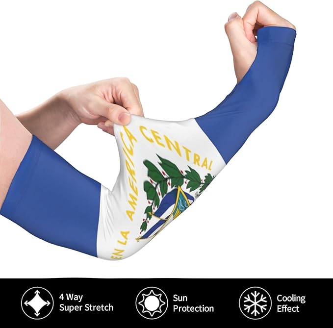 Cute Flag Arm Sleeves Cooling Sun Protection Sports Flag Sleeves for Men Women