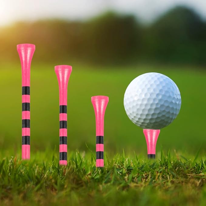 MAZEL Natural Wood/Bamboo Golf Tees 2 3/4 Inch & 3 1/4 Inch,Pack 50 or 120,Reduce Friction & Side Spin,More Stable Golf Tees
