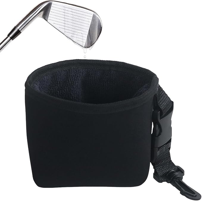 Golf Ball Cleaner Bag Club Cleaning Kit Waterproof Golf Ball Washer Pouch with Detachable Clip, Portable Club Grooves Washer Pocket for Men Women