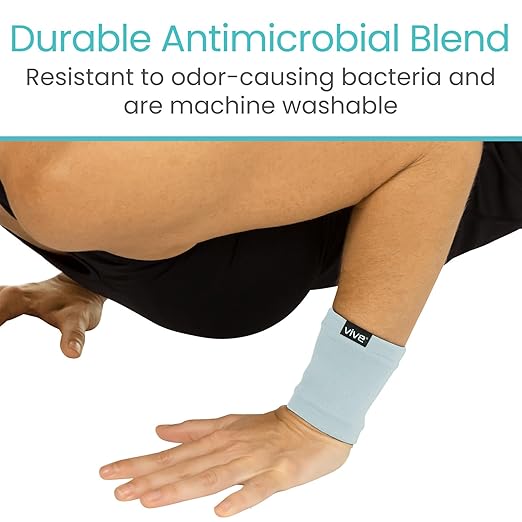 Vive Wrist Compression Sleeves for Women & Men (Pair) - Elastic Support Wristband for Pain Relief & Circulation - Wrist Support for Carpal Tunnel, Arthritis, Tendonitis - Great for Sports Injury